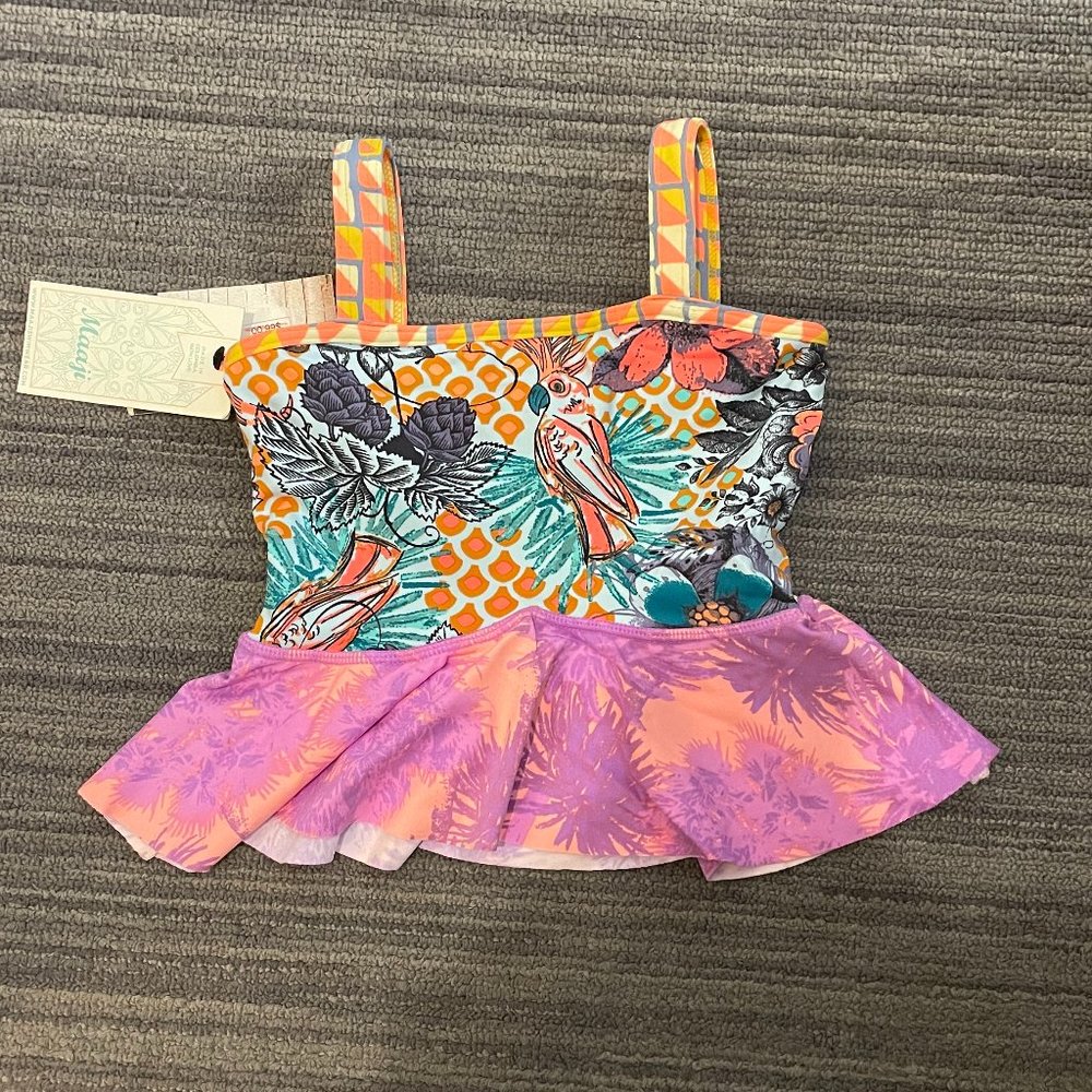 Maajk Girl Honey Peplum Tankini NWT